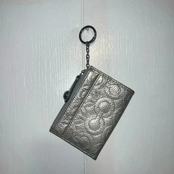 Metallic Coach Small Key Chain Wallet Silver - Picture 3 of 7